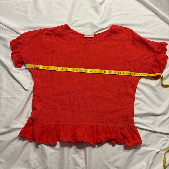 Red Ruffle Hem Blouse - Picture 4 of 5